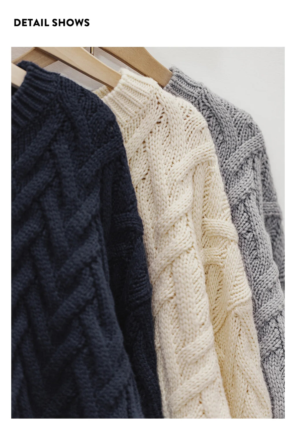 Cable Knit Aran Crew Neck Sweater