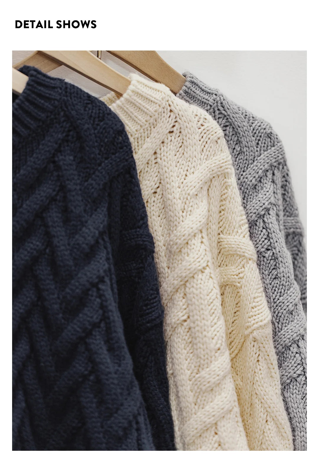 Cable Knit Aran Crew Neck Sweater