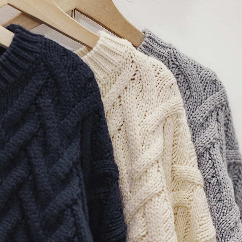 Cable Knit Aran Crew Neck Sweater