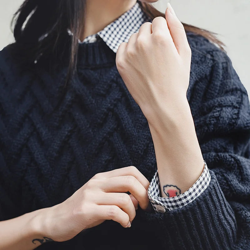 Cable Knit Aran Crew Neck Sweater