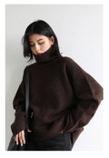 Oversized High-Neck Knit Sweater