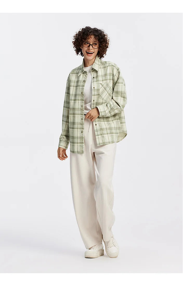 Oversized Plaid Long Sleeve Shirt