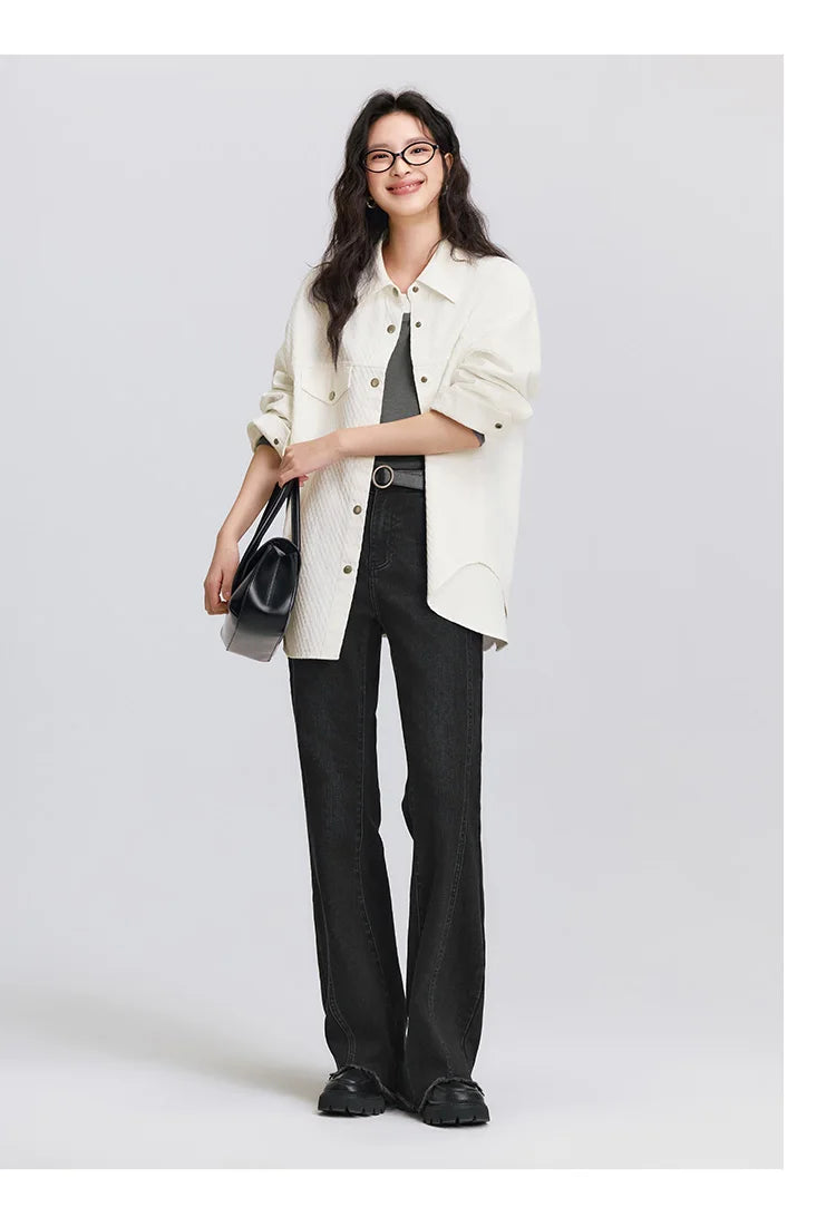 Diamond Pattern Cotton Oversized Shirt