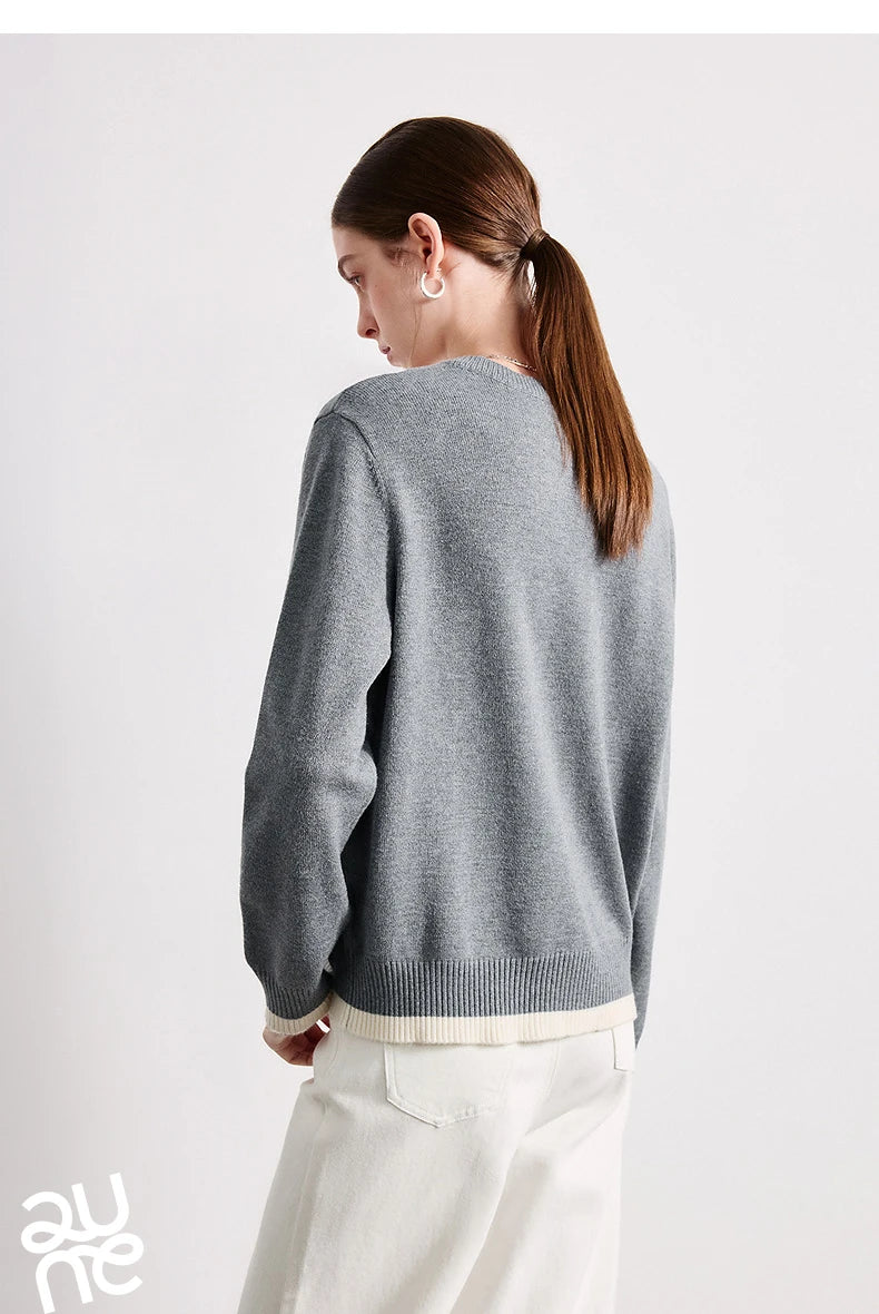 Layered Illusion Patchwork Knit Sweater