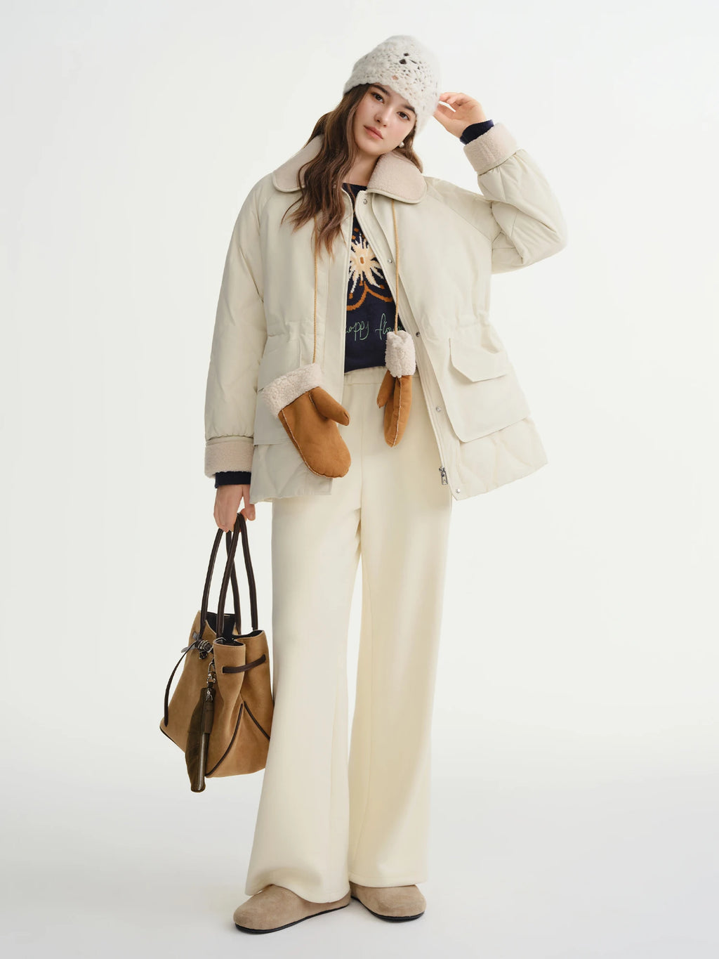 Relaxed Fit Wide Leg Casual Pants