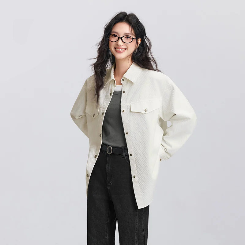 Diamond Pattern Cotton Oversized Shirt