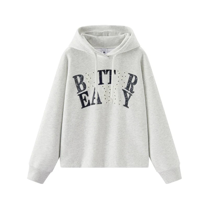Letter Print Hooded Sweatshirt