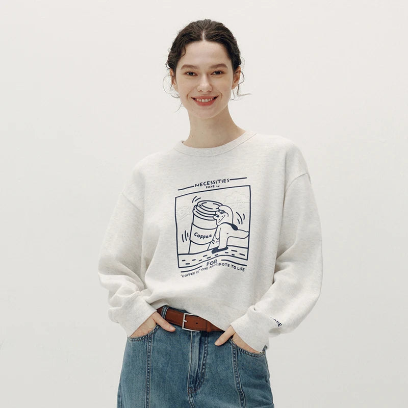 Graphic Print Drop Shoulder Sweatshir