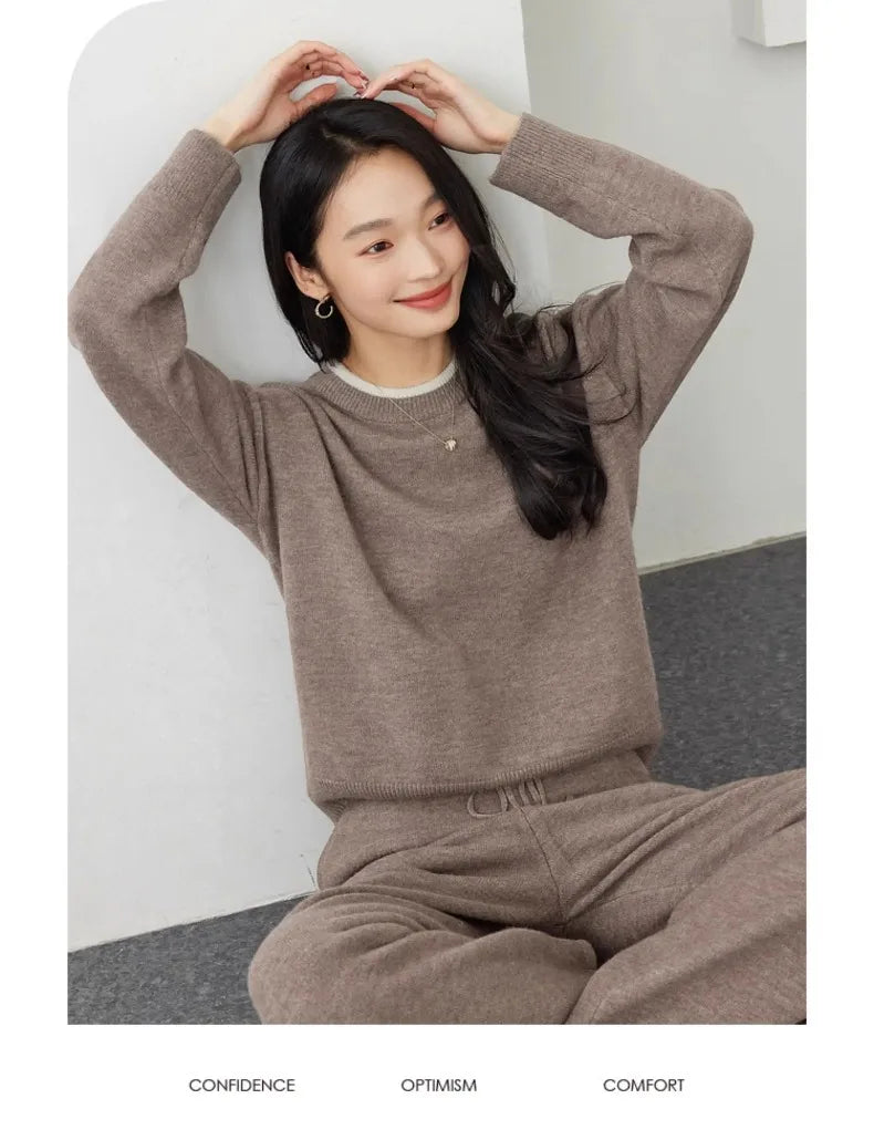 Knit Sweater & Trousers Set