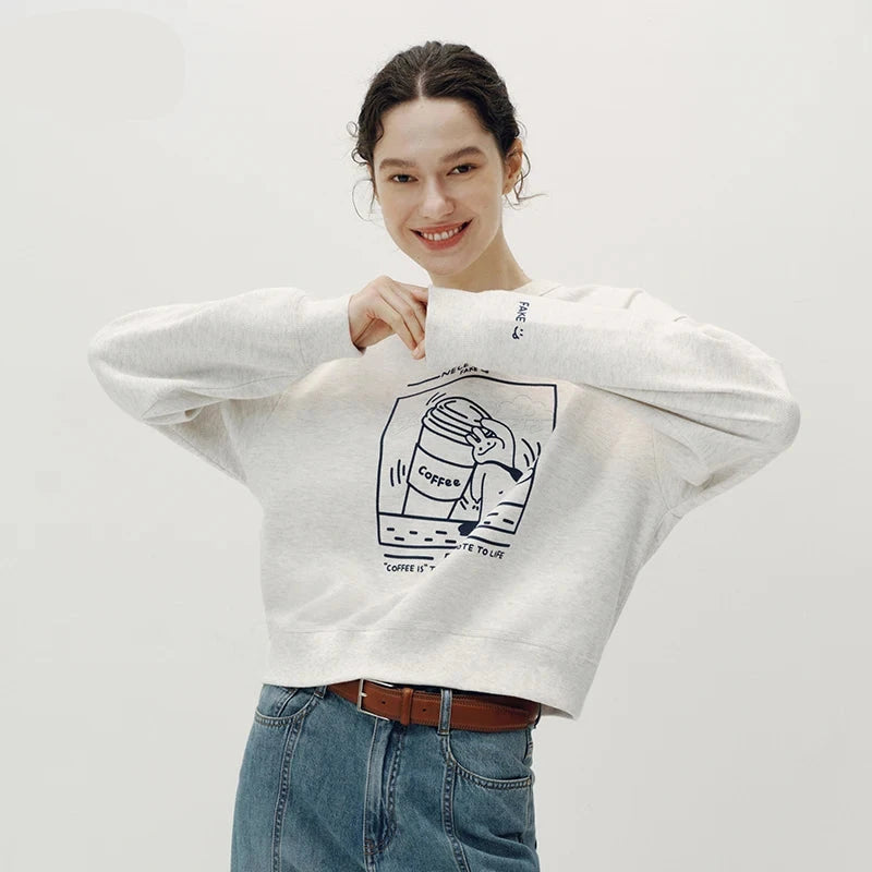 Graphic Print Drop Shoulder Sweatshir
