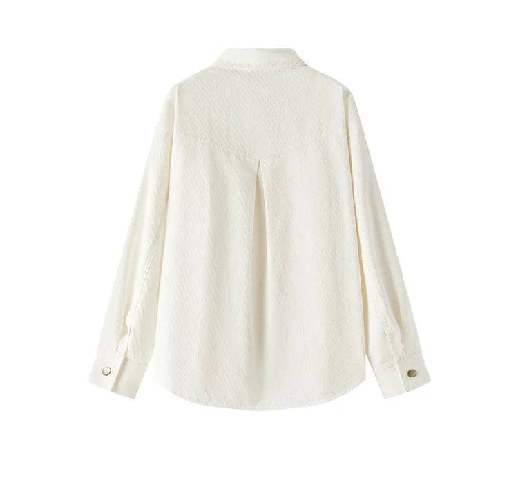 Diamond Pattern Cotton Oversized Shirt