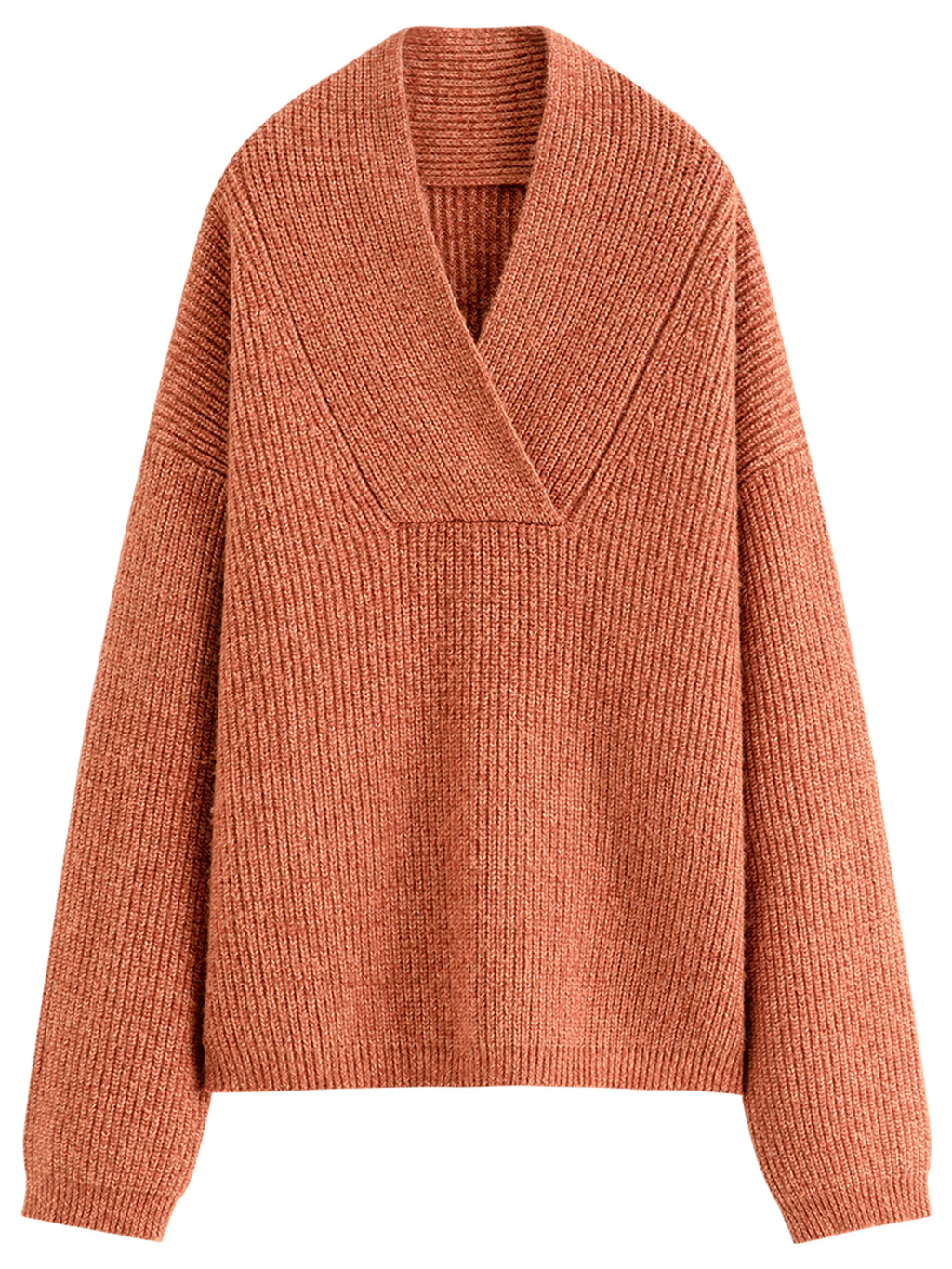 V-Neck Yarn Knit Sweater