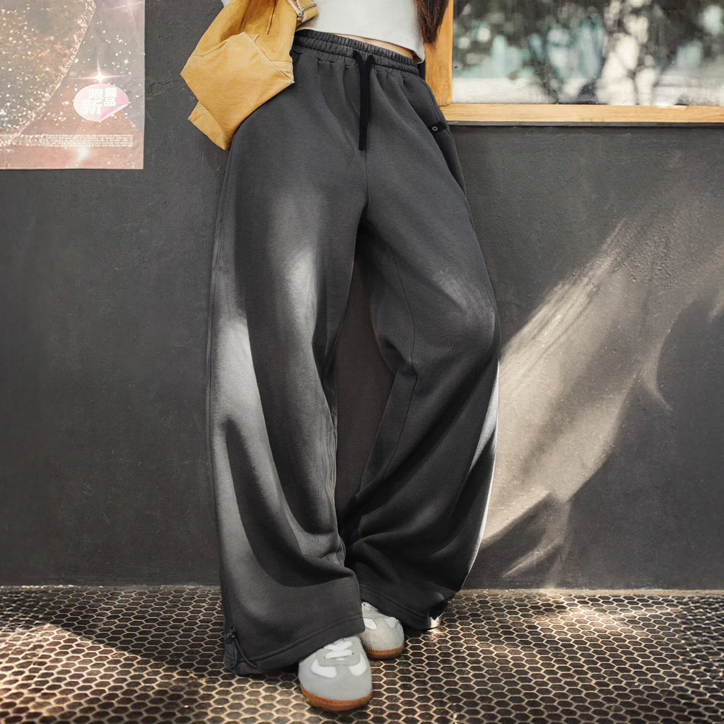 Wide-Leg Knit Sweatpants