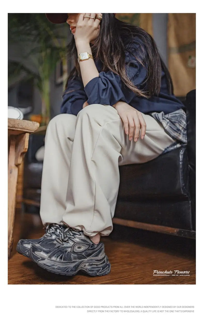 Fleece-Lined Wide-Leg Cargo Pants