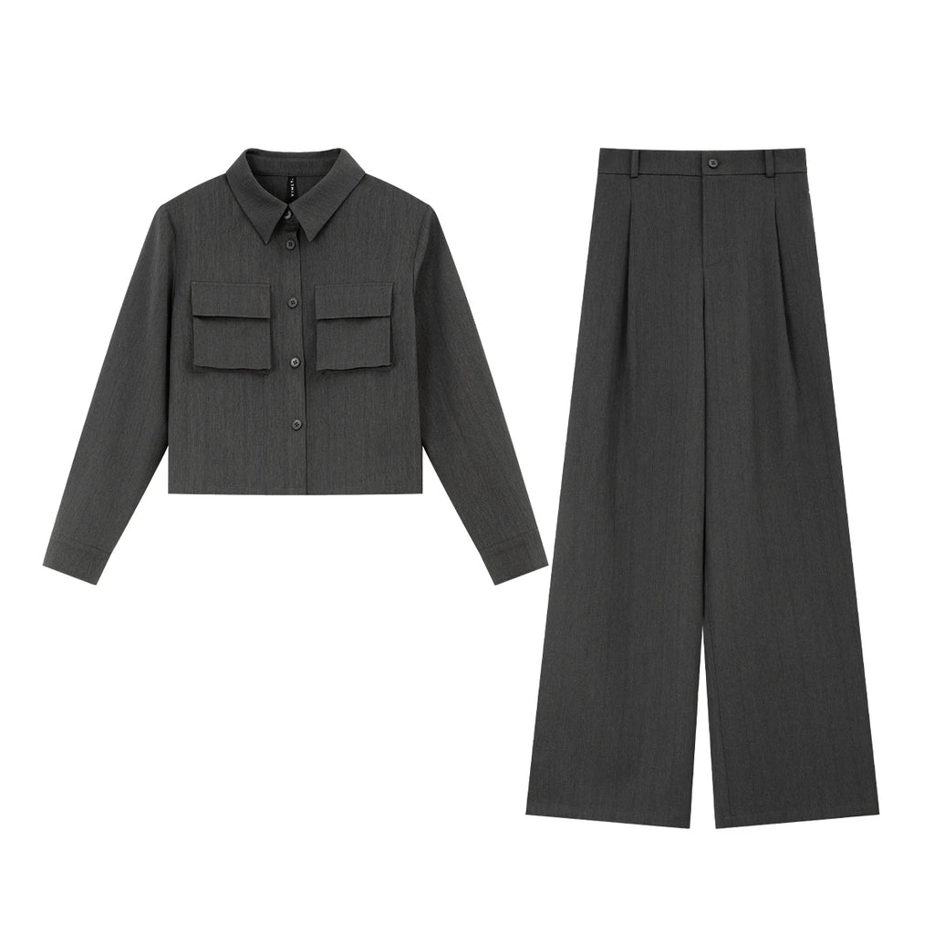 Utility Pocket Crop Jacket & Pants Set