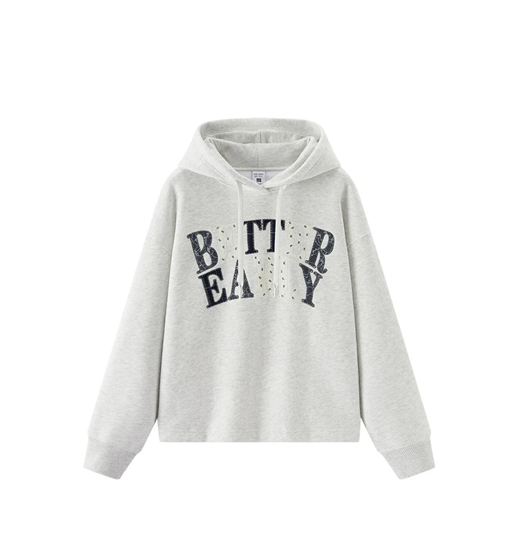 Letter Print Hooded Sweatshirt