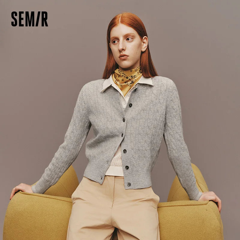 Cable Knit Cropped Cardigan