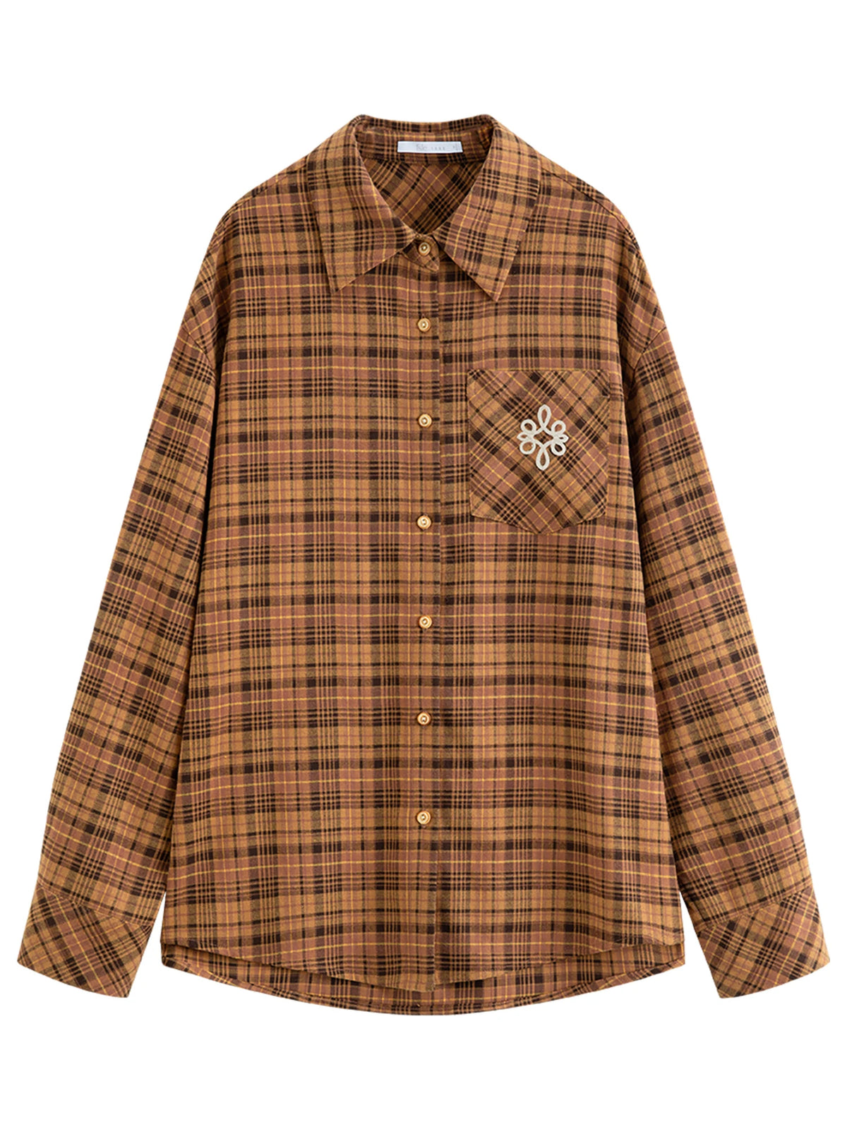 Brushed Plaid Oversized Shirt