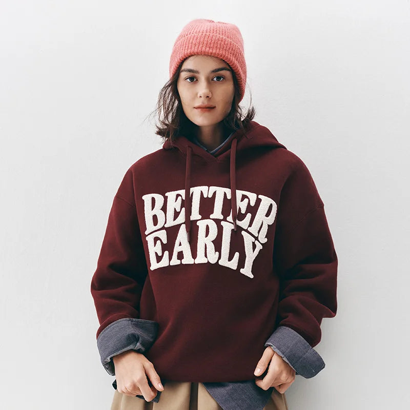 Letter Print Hooded Sweatshirt