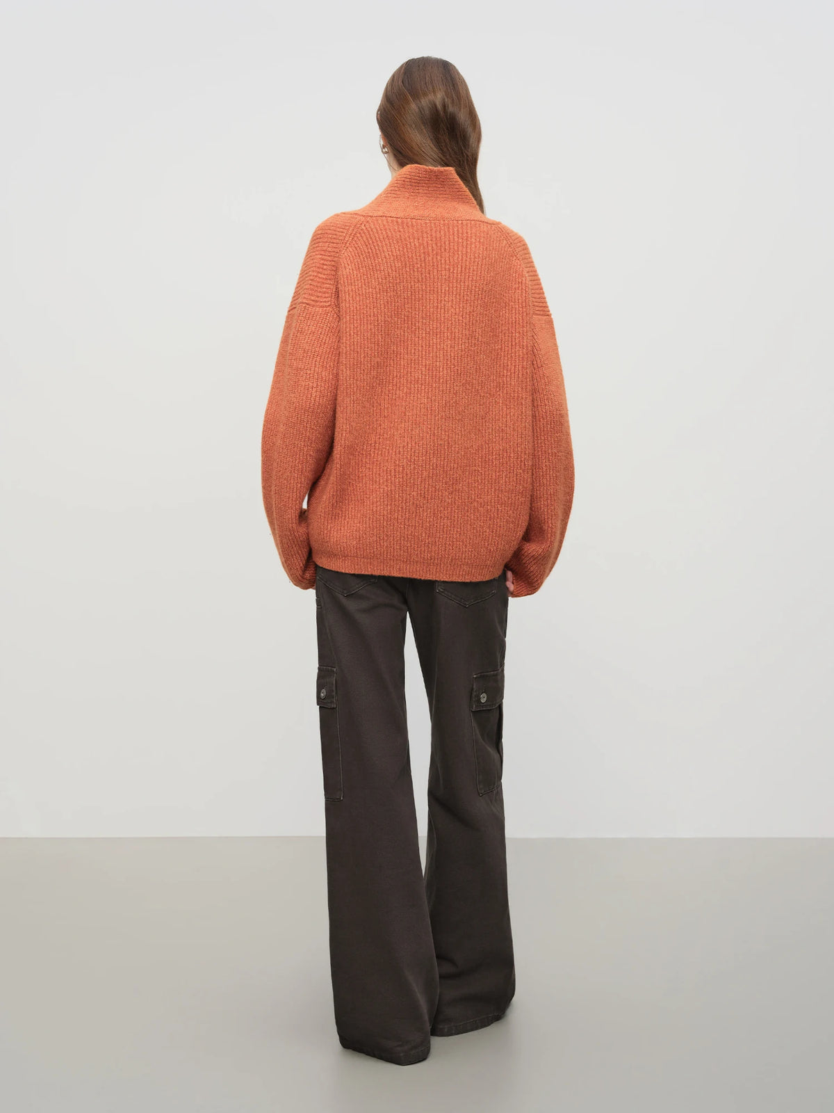 V-Neck Yarn Knit Sweater