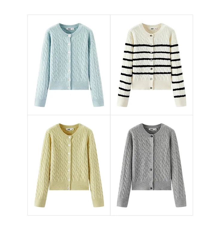 Cable Knit Cropped Cardigan