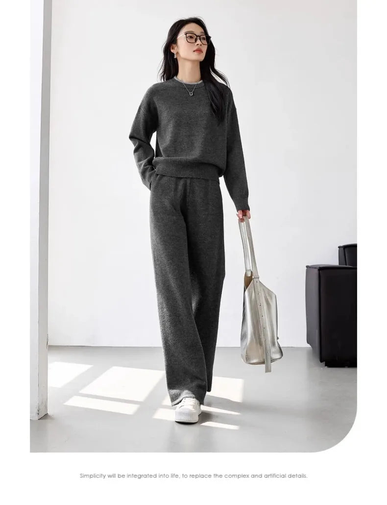 Knit Sweater & Trousers Set