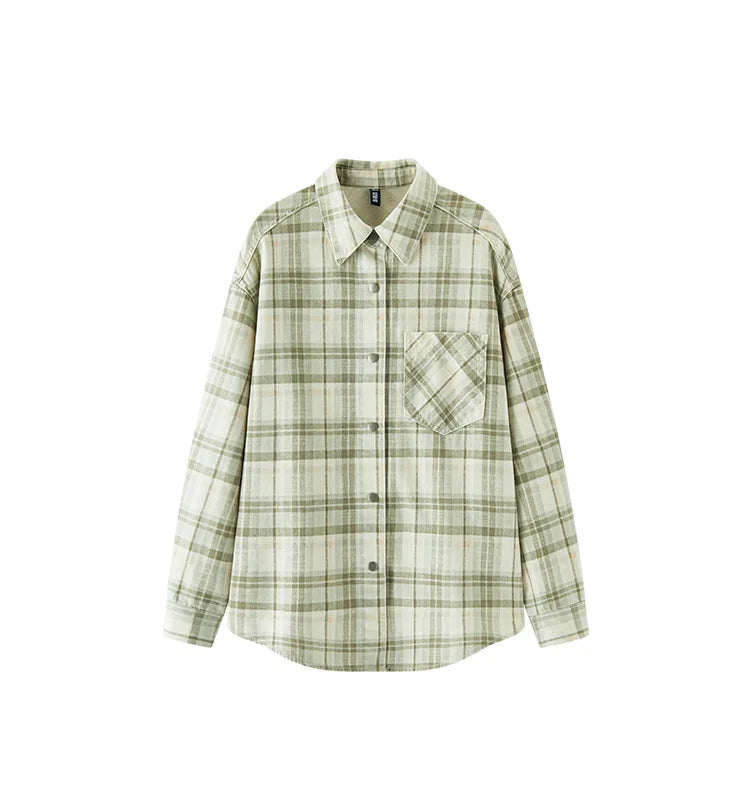 Oversized Plaid Long Sleeve Shirt