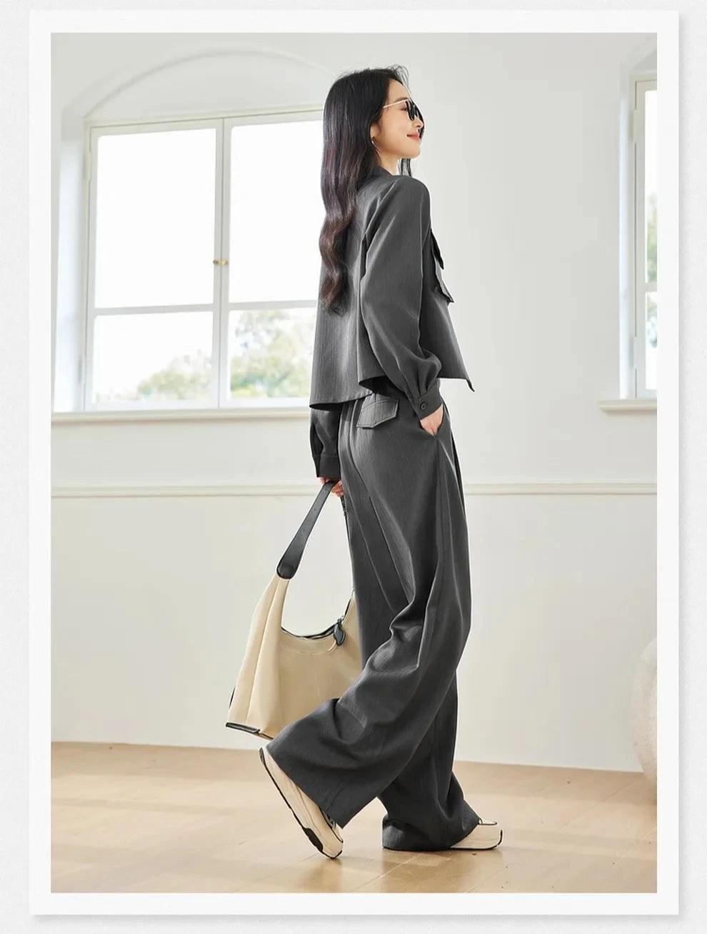 Utility Pocket Crop Jacket & Pants Set