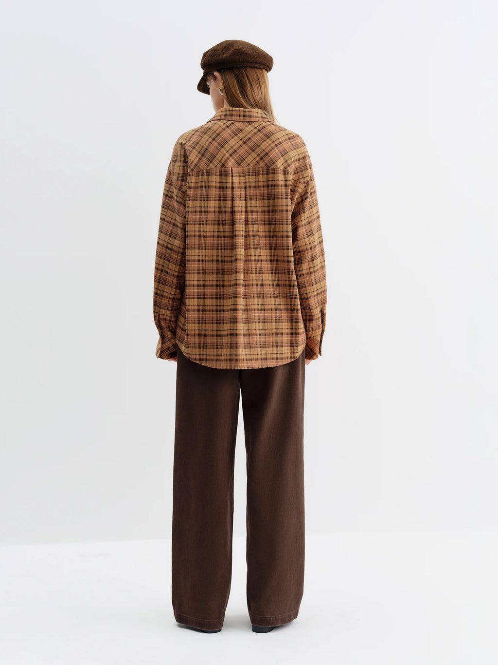 Brushed Plaid Oversized Shirt