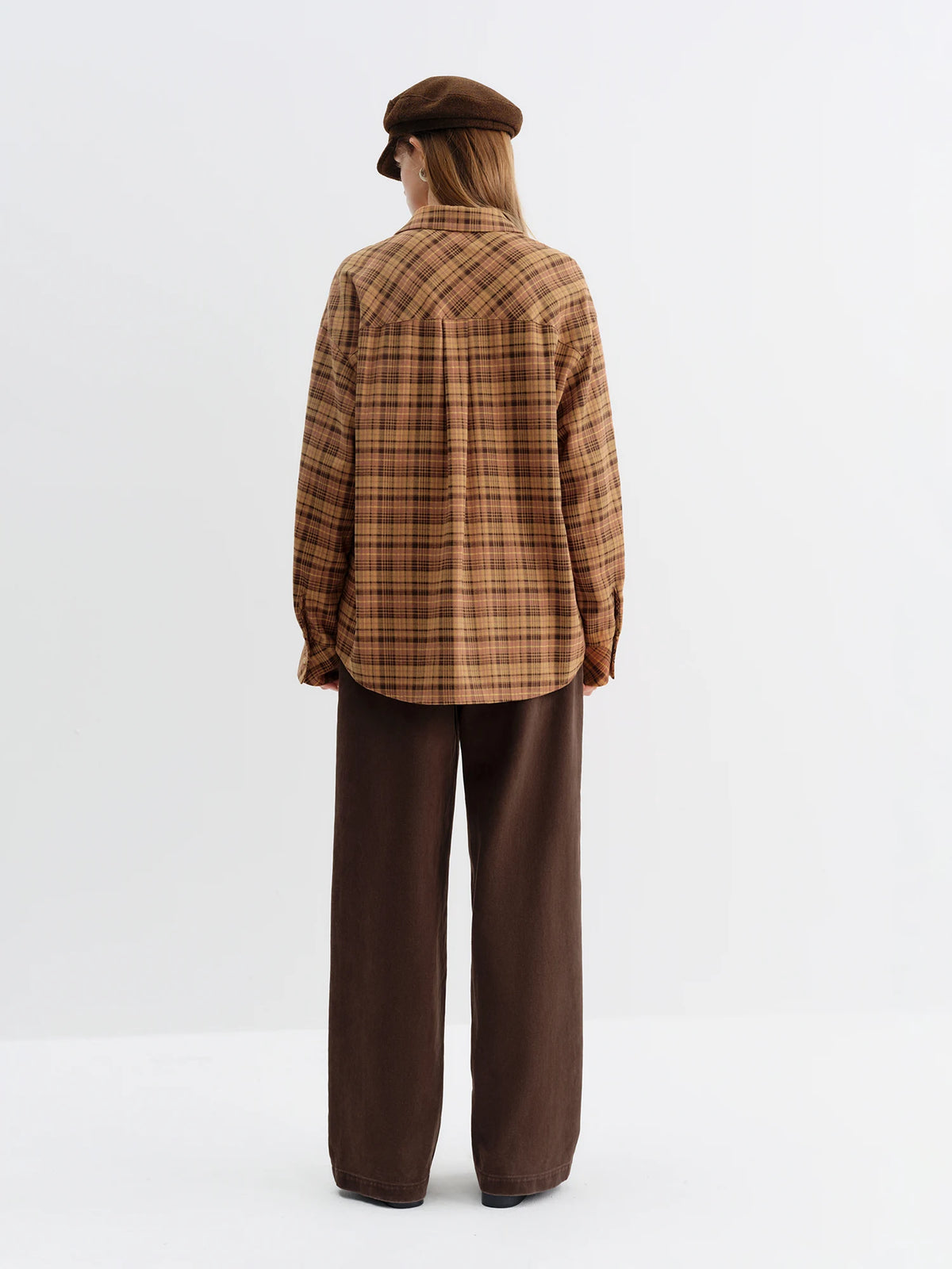Brushed Plaid Oversized Shirt