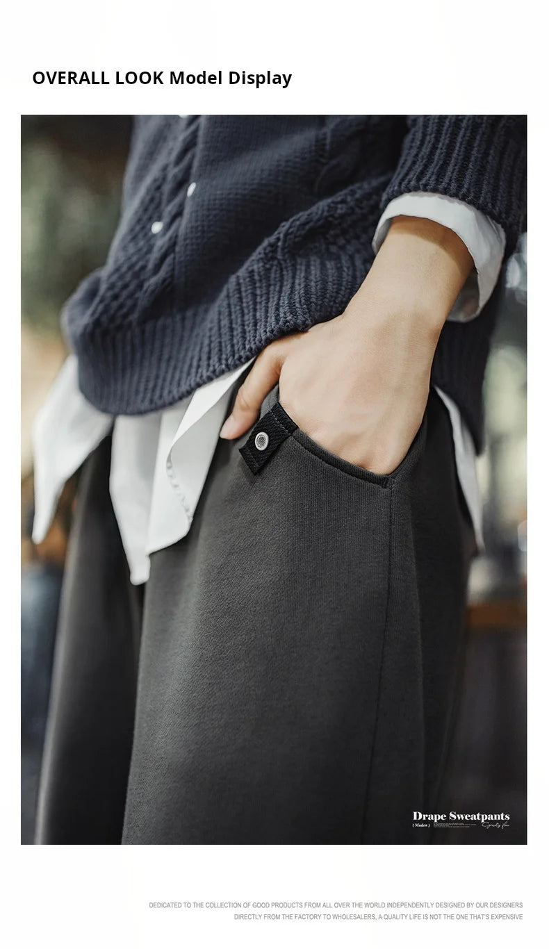 Wide-Leg Knit Sweatpants