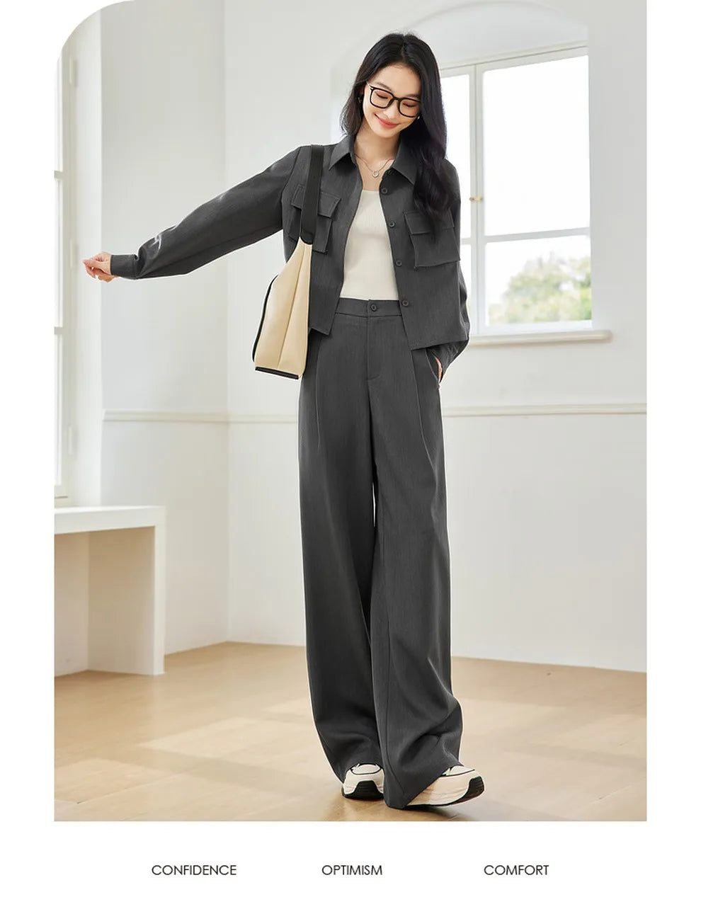 Utility Pocket Crop Jacket & Pants Set