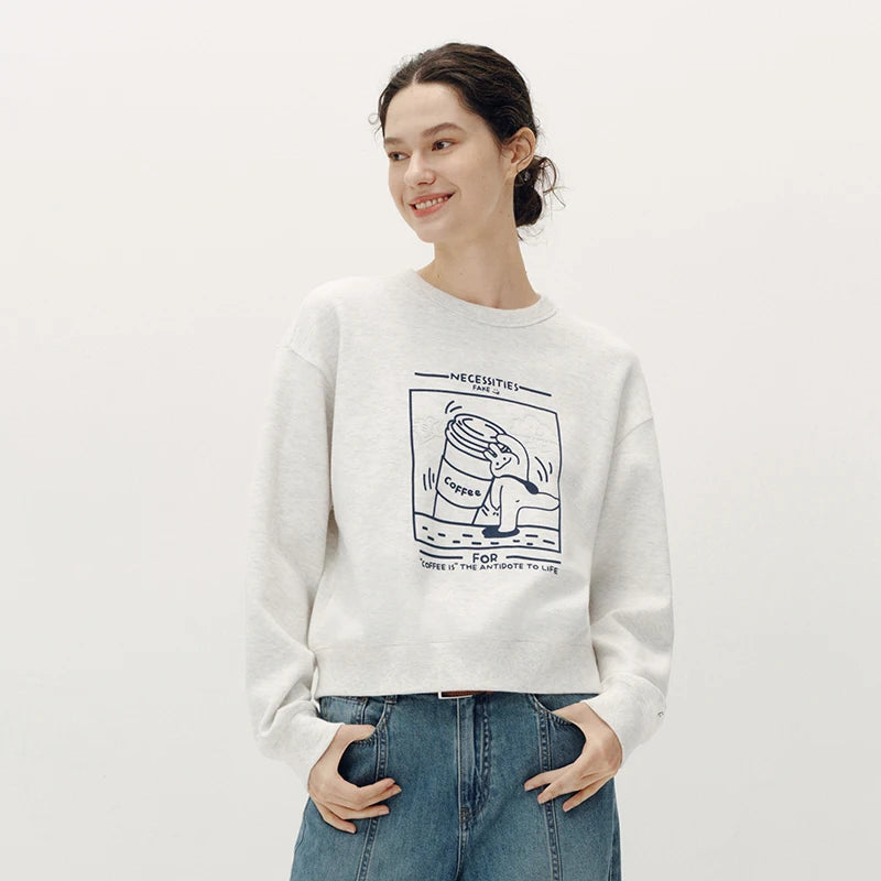 Graphic Print Drop Shoulder Sweatshir