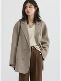 Woolen Loose Double Breasted Jacket