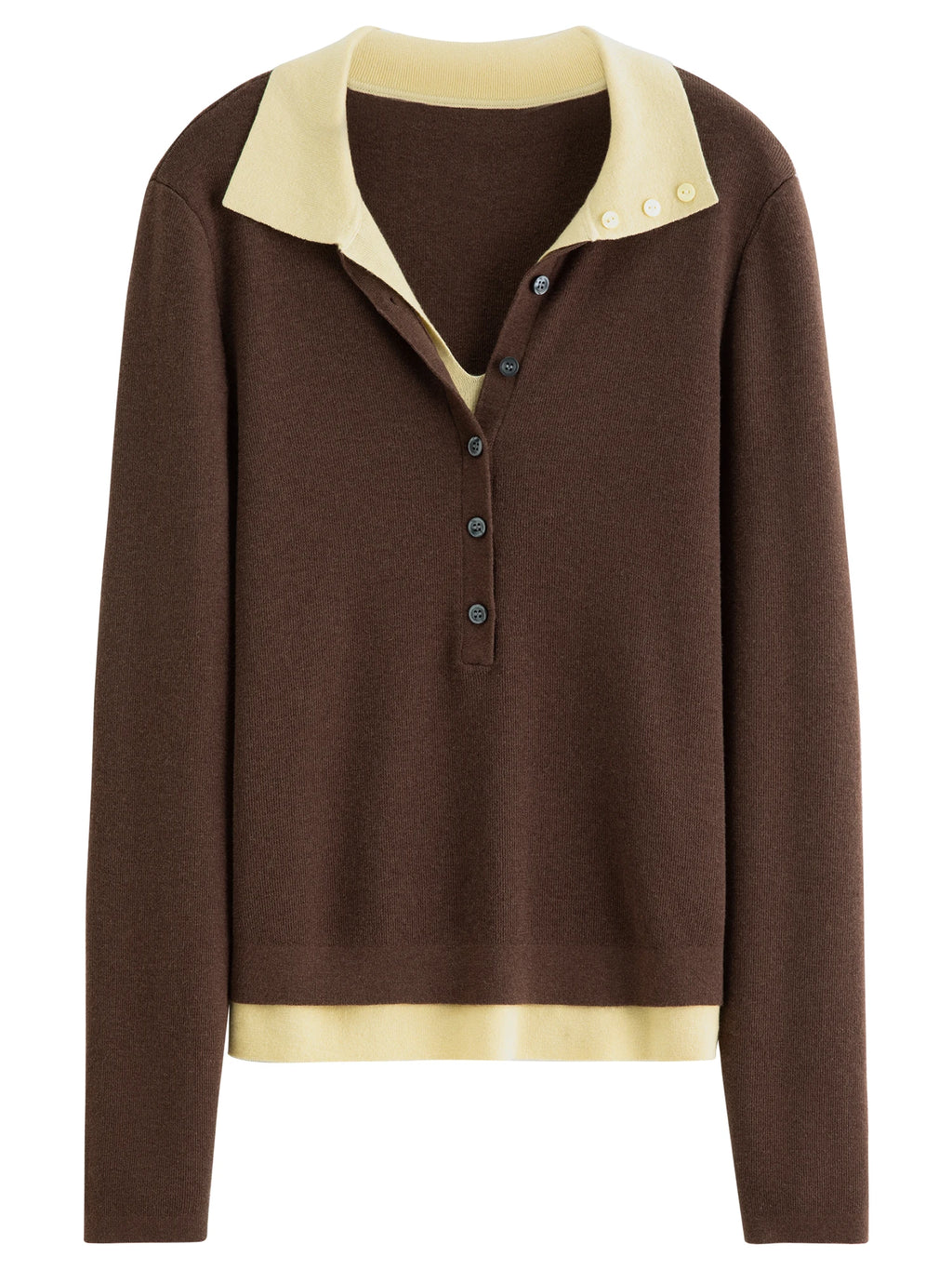Color-Block Knitted Polo Sweater
