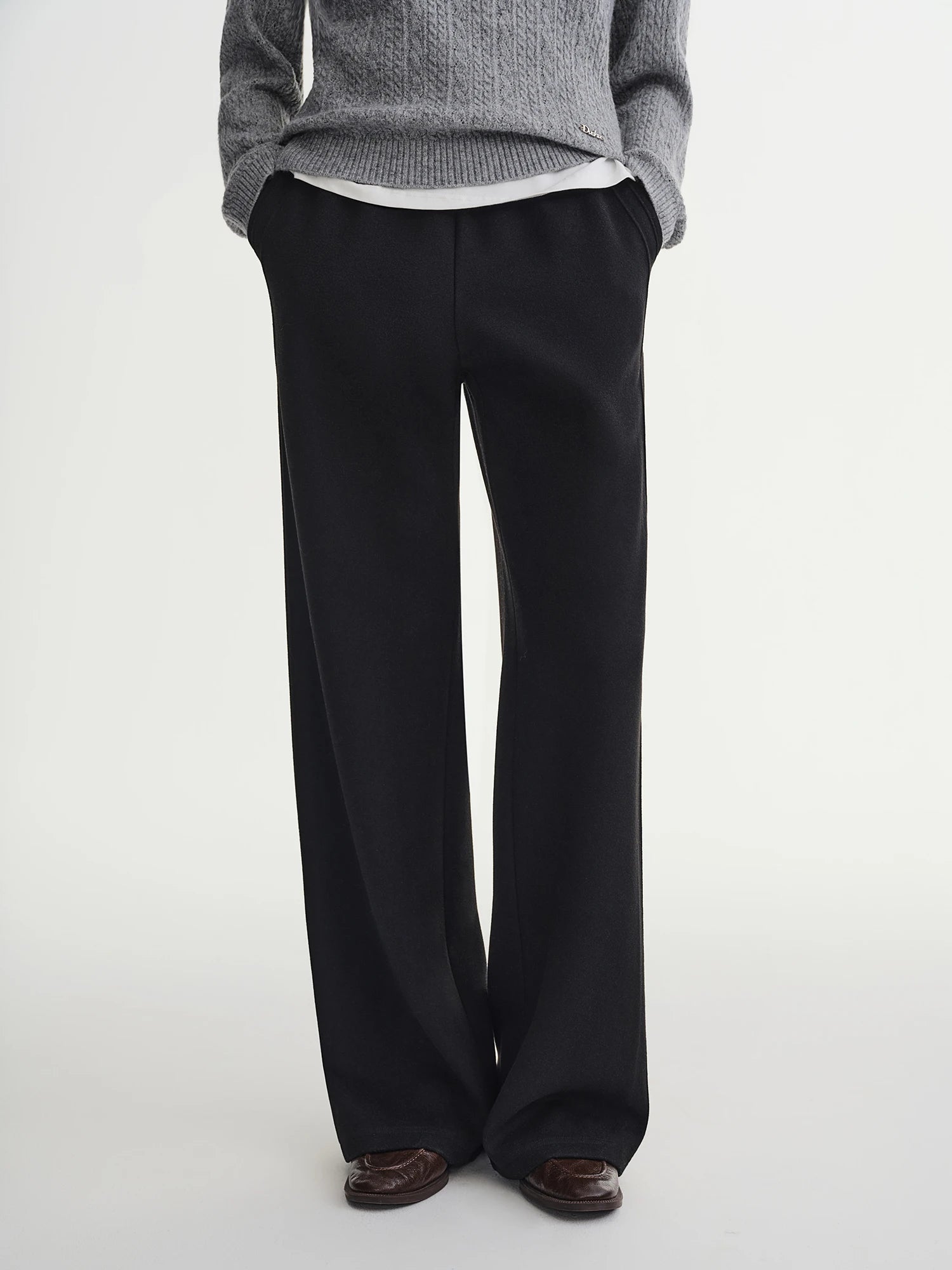 Relaxed Fit Wide Leg Casual Pants