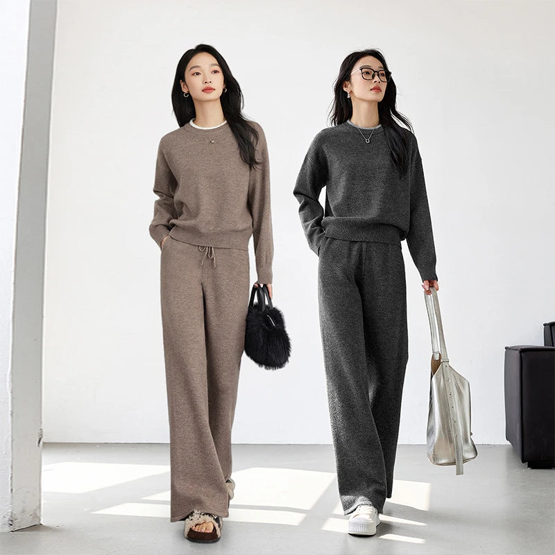 Knit Sweater & Trousers Set