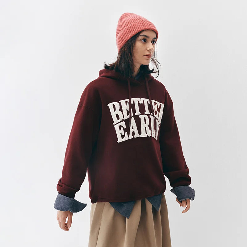 Letter Print Hooded Sweatshirt