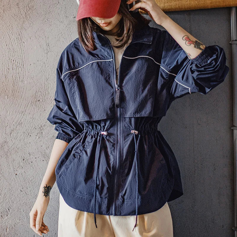 Lightweight Stand Collar Windbreaker Jacket