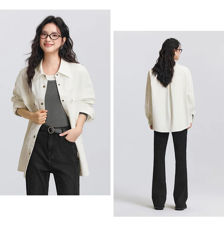 Diamond Pattern Cotton Oversized Shirt