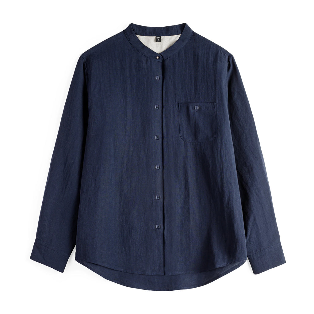 Linen Blend Button-Down Shirt