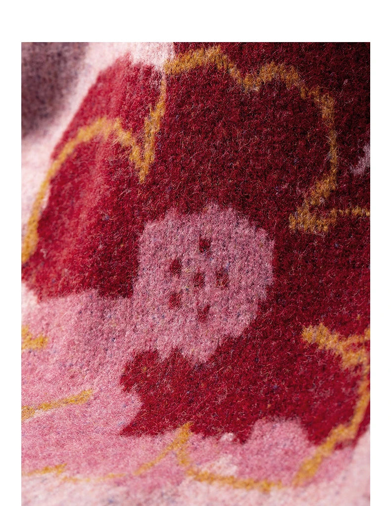 Floral Jacquard Knit Cardigan