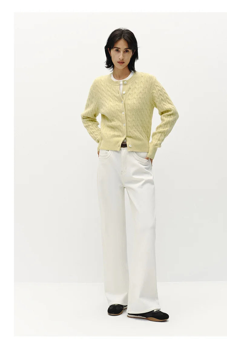Cable Knit Cropped Cardigan