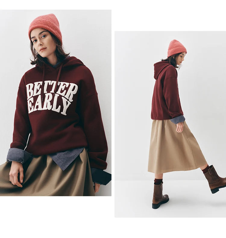 Letter Print Hooded Sweatshirt