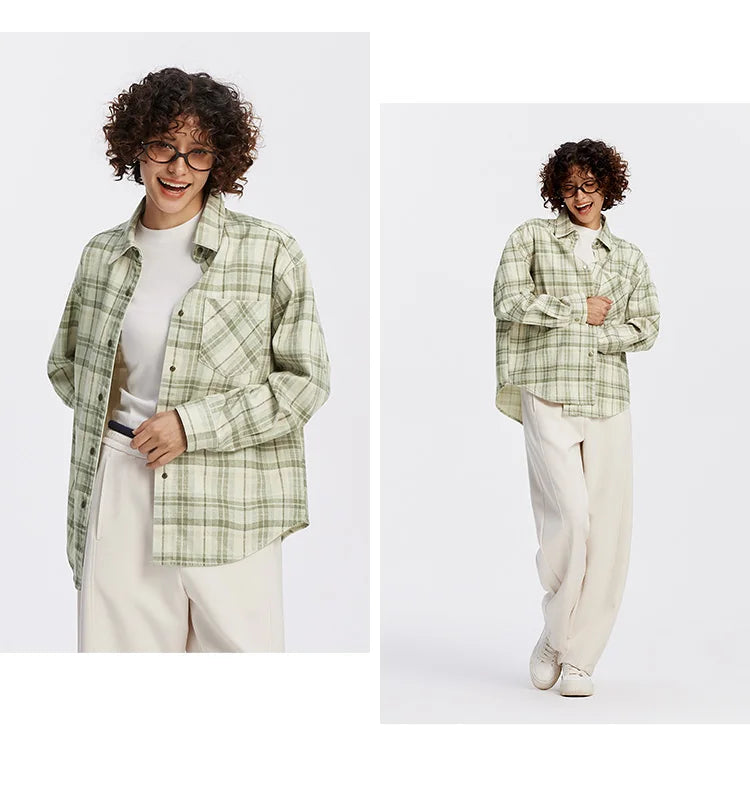 Oversized Plaid Long Sleeve Shirt