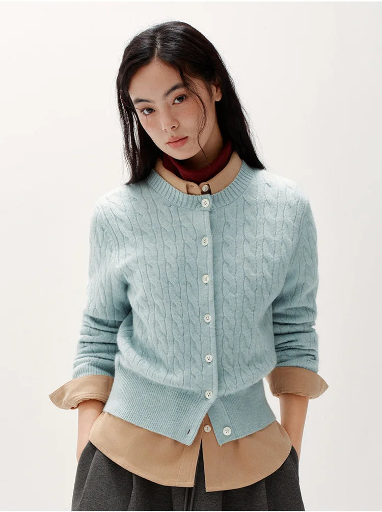 Cable Knit Cropped Cardigan