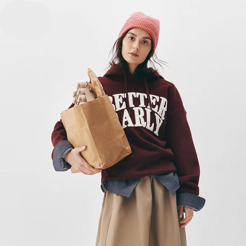 Letter Print Hooded Sweatshirt