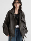 Oversized Retro PU Leather Jacket