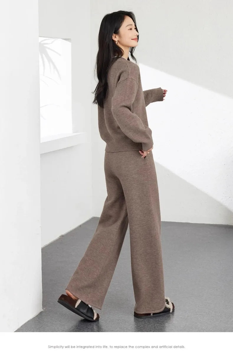 Knit Sweater & Trousers Set