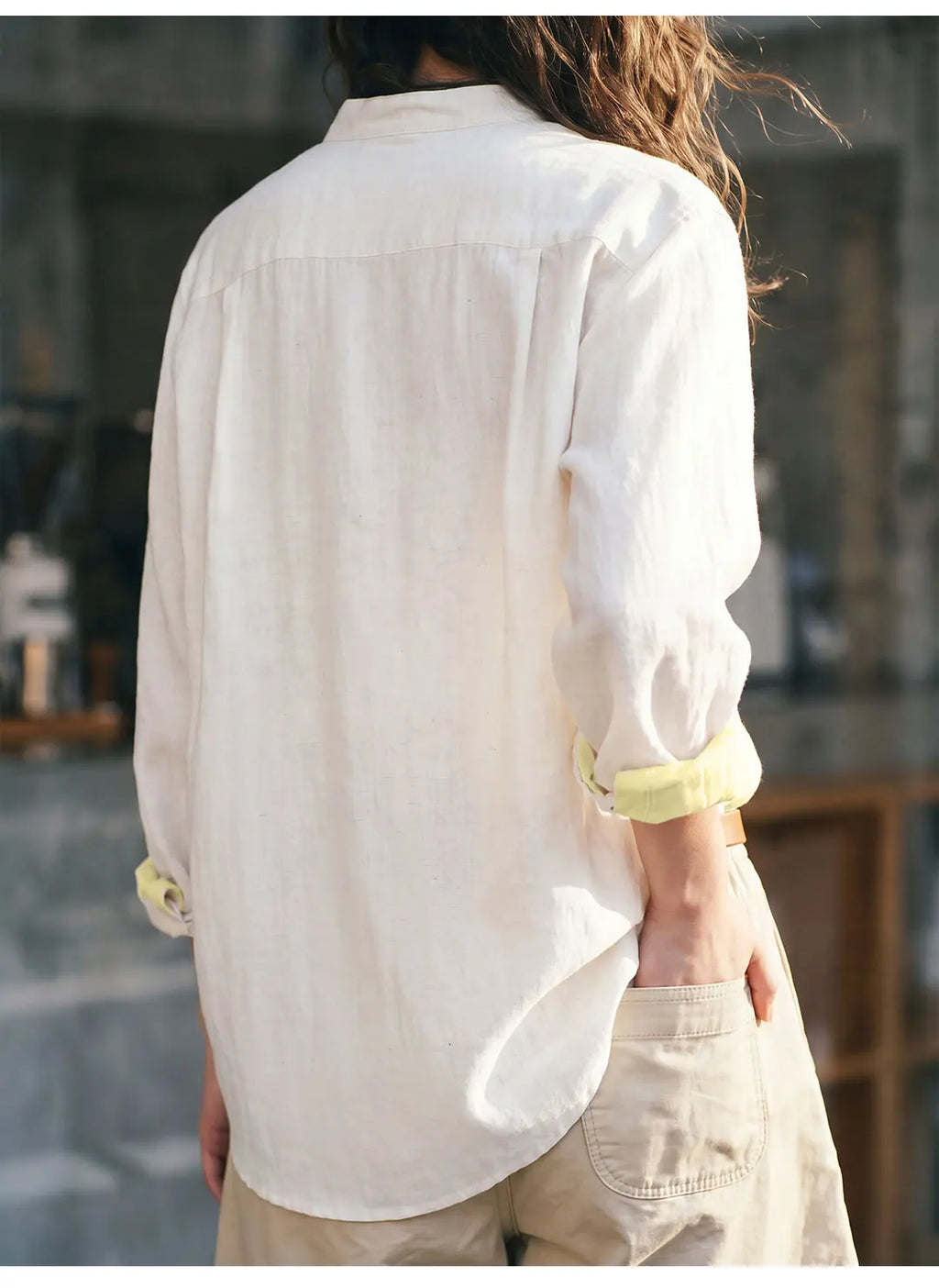 Linen Blend Button-Down Shirt